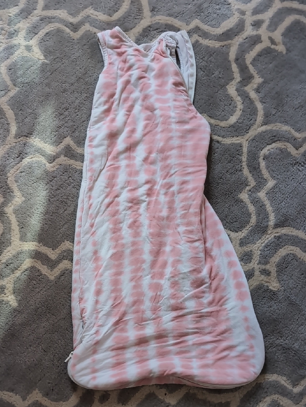 Kyte Pink and White Tie-Dye Sleeveless Baby Sleepsack